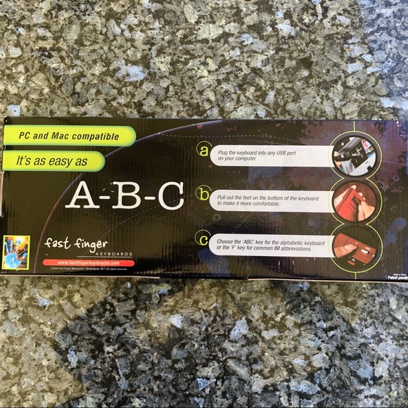 New Fast Finger Keyboard Hunt & Peck One Hand typist ABCDE or QWERTY. Red - Picture 7 of 10